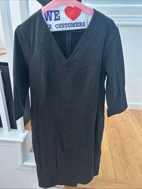 MM Lafleur Black V-Neck Long Sleeve Shift Dress